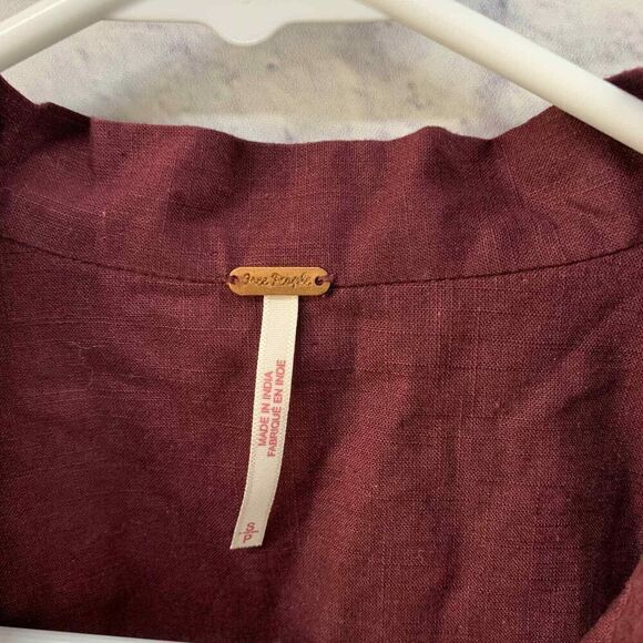 Free People Shirt Womens Small Dreaming About You Top Embroidered Short Sleeve - Picture 3 of 6